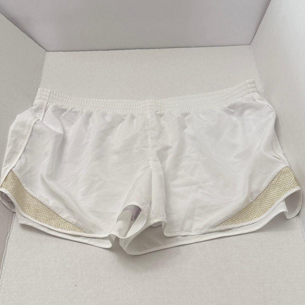 Lilly Pulitzer White Athletic Shorts with Cream Trim